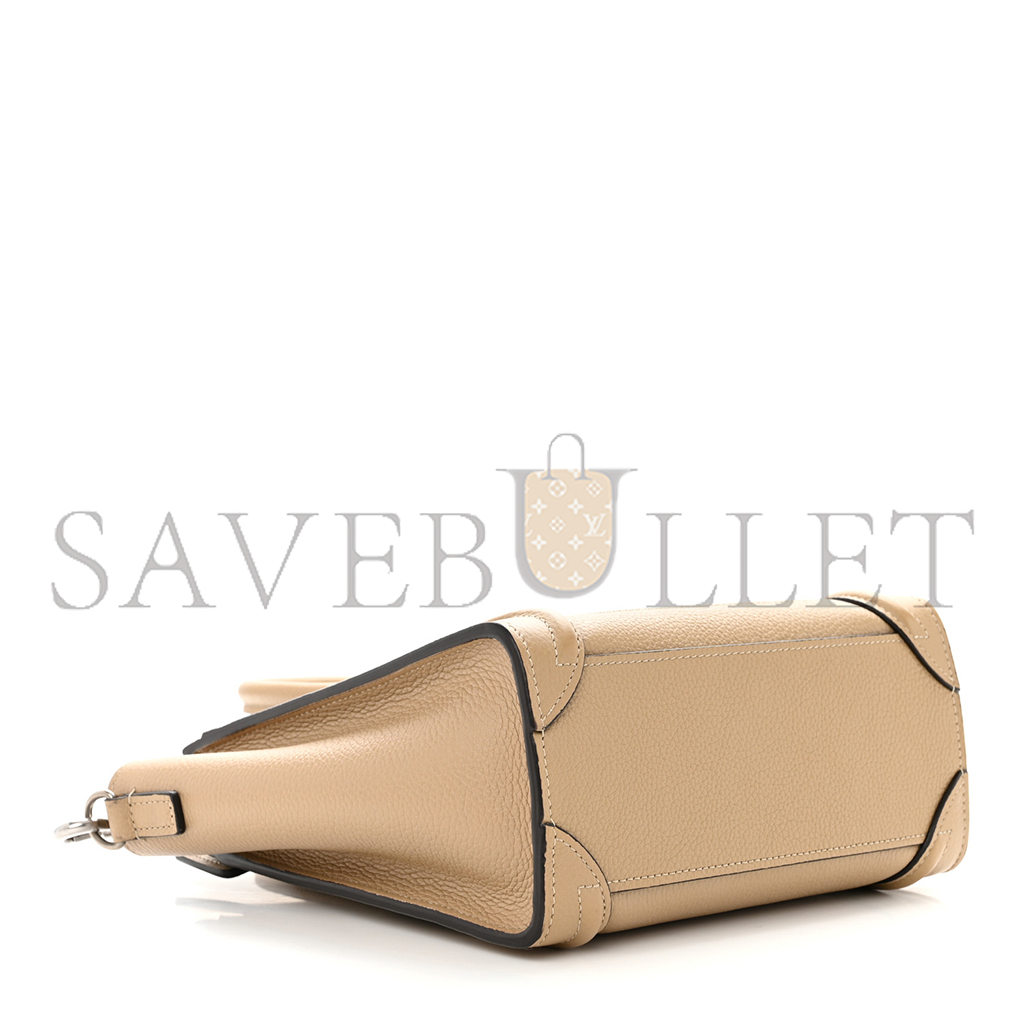 CELINE DRUMMED CALFSKIN NANO LUGGAGE DUNE 1403304 (20*20*10cm) CELINE DRUMMED CALFSKIN NANO LUGGAGE DUNE 1403304 (20*20*10cm)